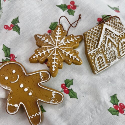 Set of 3 Hanging Gingerbread Decorations