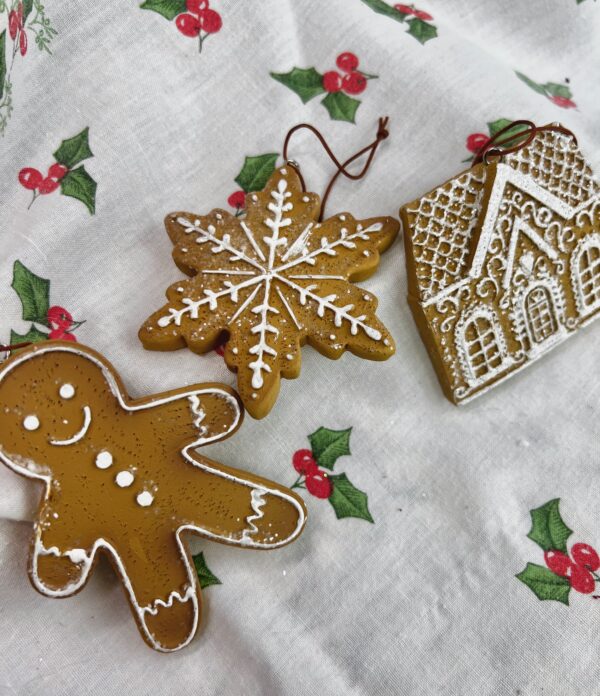 Set of 3 Hanging Gingerbread Decorations