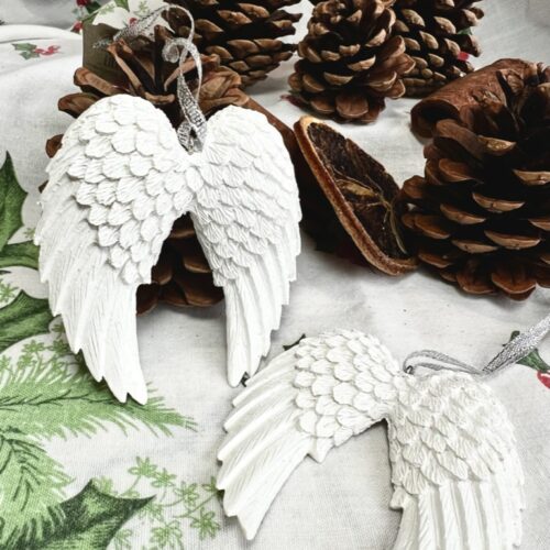 Double Glitter Angel Wings Hanging Decoration