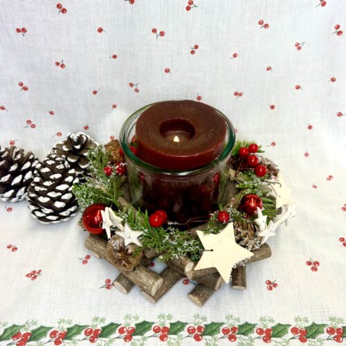 IMG_7684 Red & Woodland White Star Candle Holder