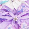 cream + purple Pearl Sparkly Hair Bow