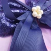 navy Pearl Sparkly Hair Bow
